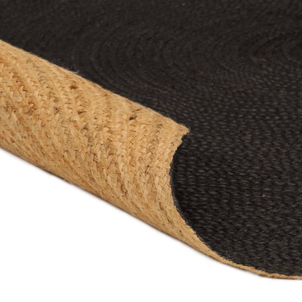 Kaksipuolinen juuttimatto antrasiitti/luonnollinen 120cm pyöreä - Sisustajankoti.fi
