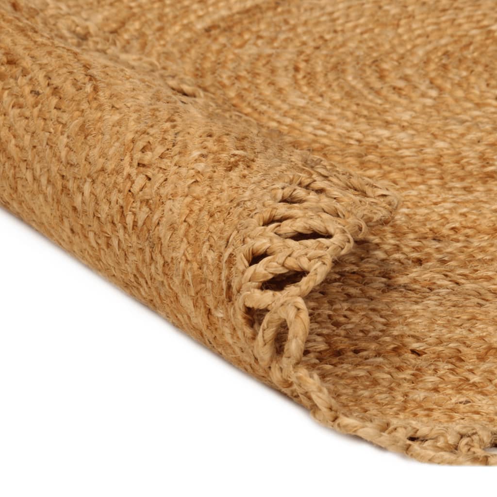 Punottu matto aaltoreuna 90 cm Juutti pyöreä - Sisustajankoti.fi