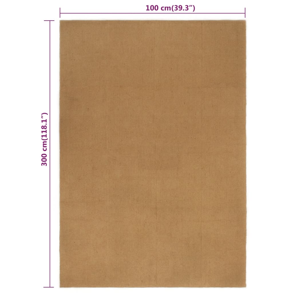 Eteismatto 100x300 cm juutti suorakaide - Sisustajankoti.fi