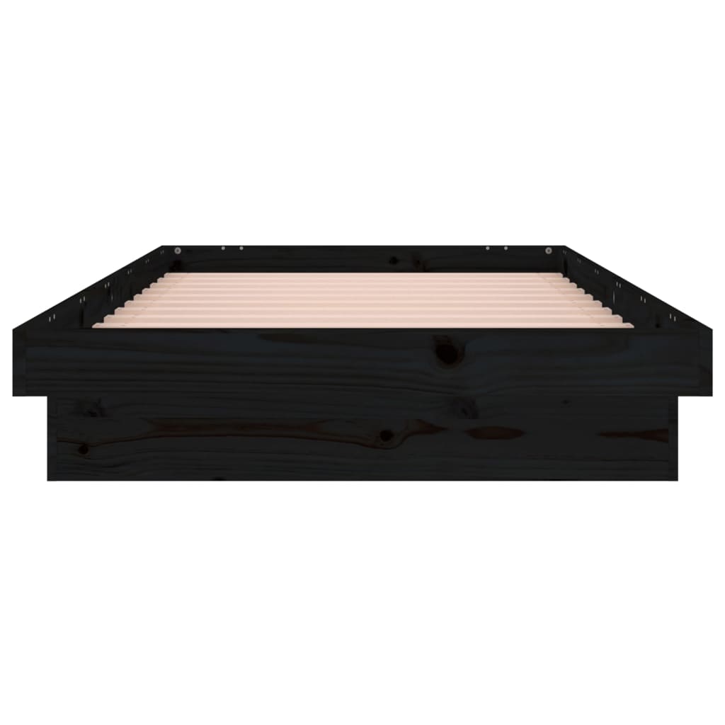 Sängynrunko LED musta 75x190 cm 2FT6 Small Single täysi puu - Sisustajankoti.fi