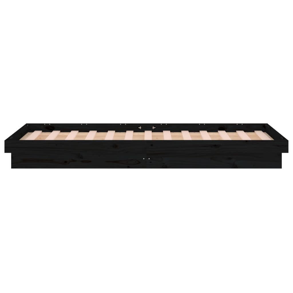 Sängynrunko LED musta 75x190 cm 2FT6 Small Single täysi puu - Sisustajankoti.fi