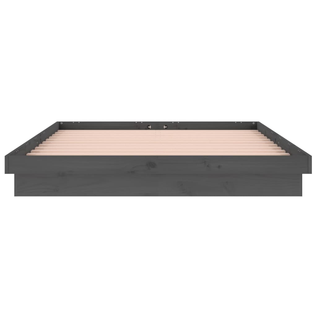 Sängynrunko LED harmaa 120x190 cm 4FT Small Double täysi puu - Sisustajankoti.fi