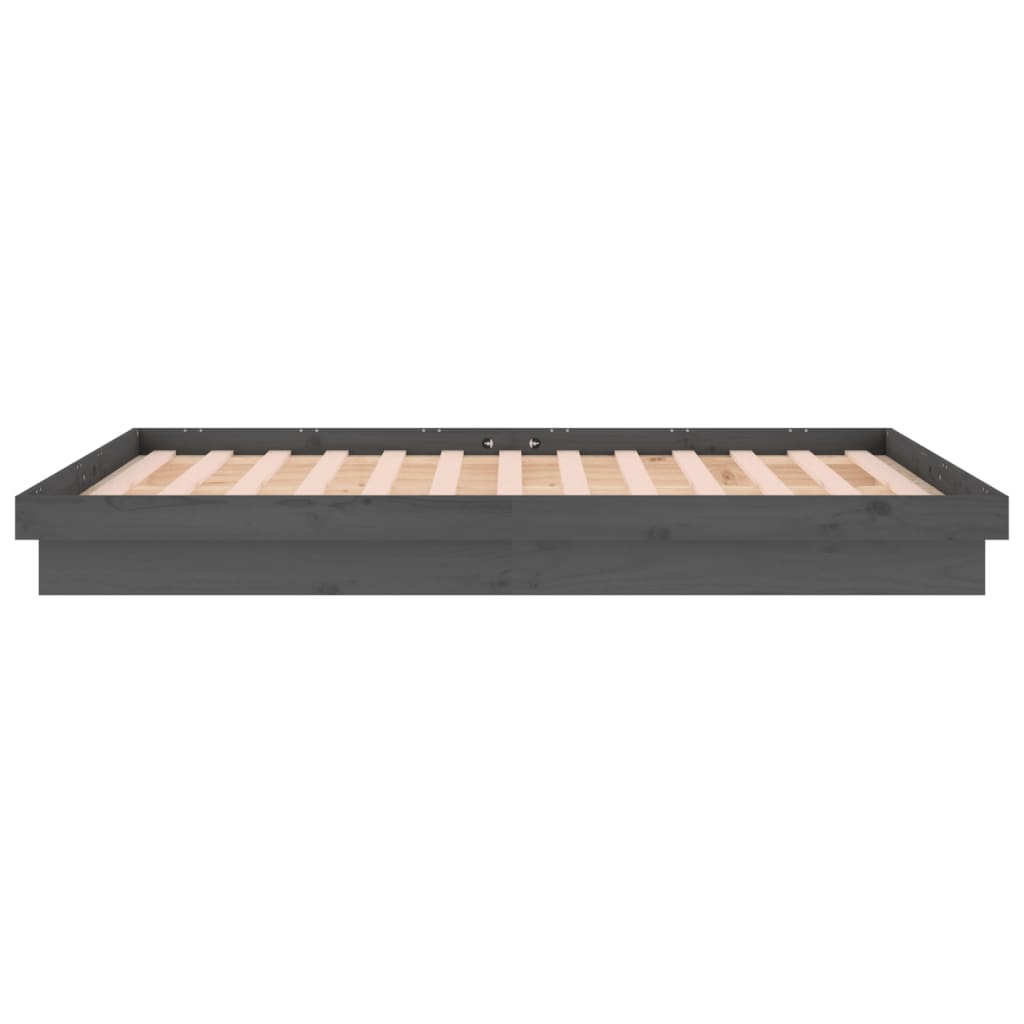 Sängynrunko LED harmaa 120x190 cm 4FT Small Double täysi puu - Sisustajankoti.fi