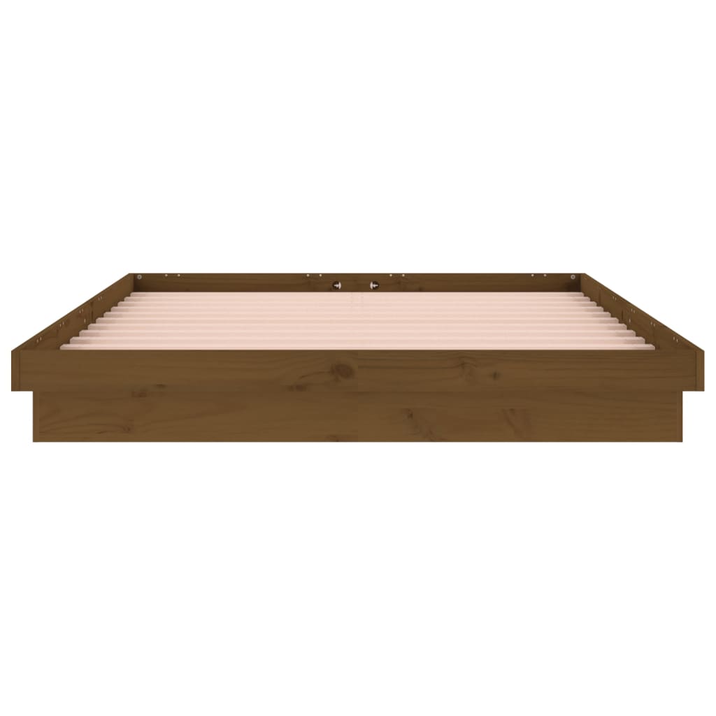 Sängynrunko LED ruskea 120x190 cm 4FT Small Double täysi puu - Sisustajankoti.fi
