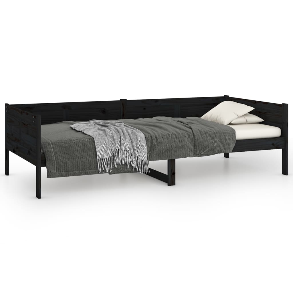 Sohvasänky musta täysi mänty 90x200 cm - Sisustajankoti.fi