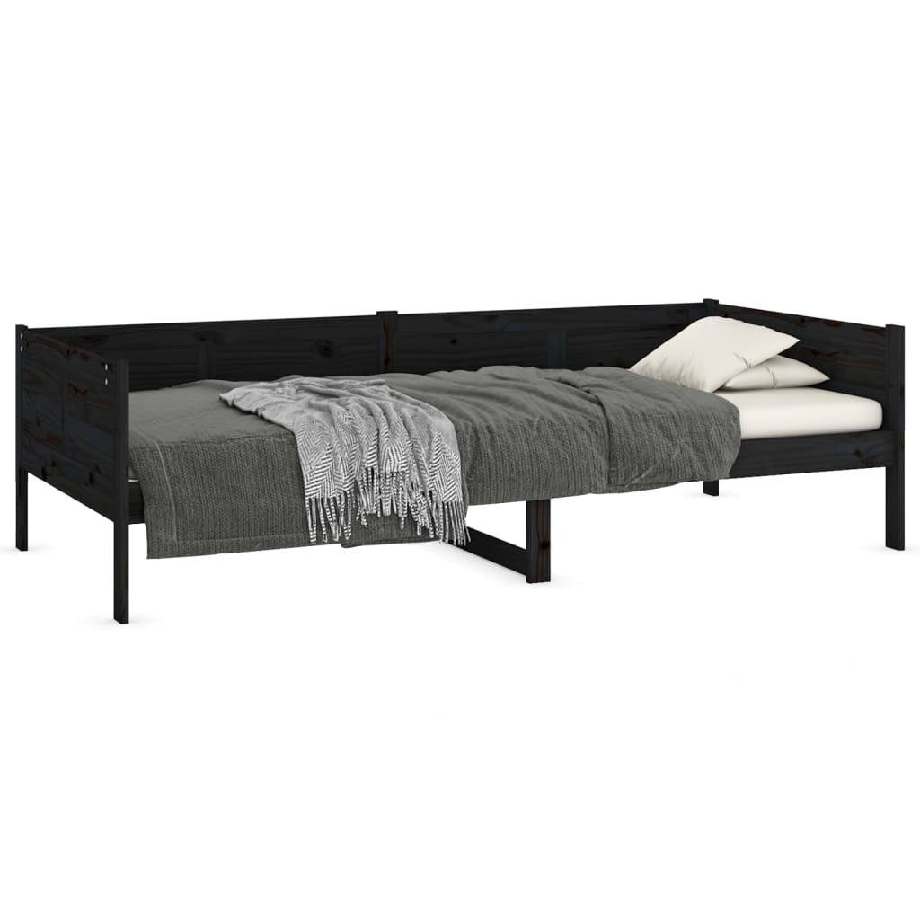 Sohvasänky musta täysi mänty 90x200 cm - Sisustajankoti.fi