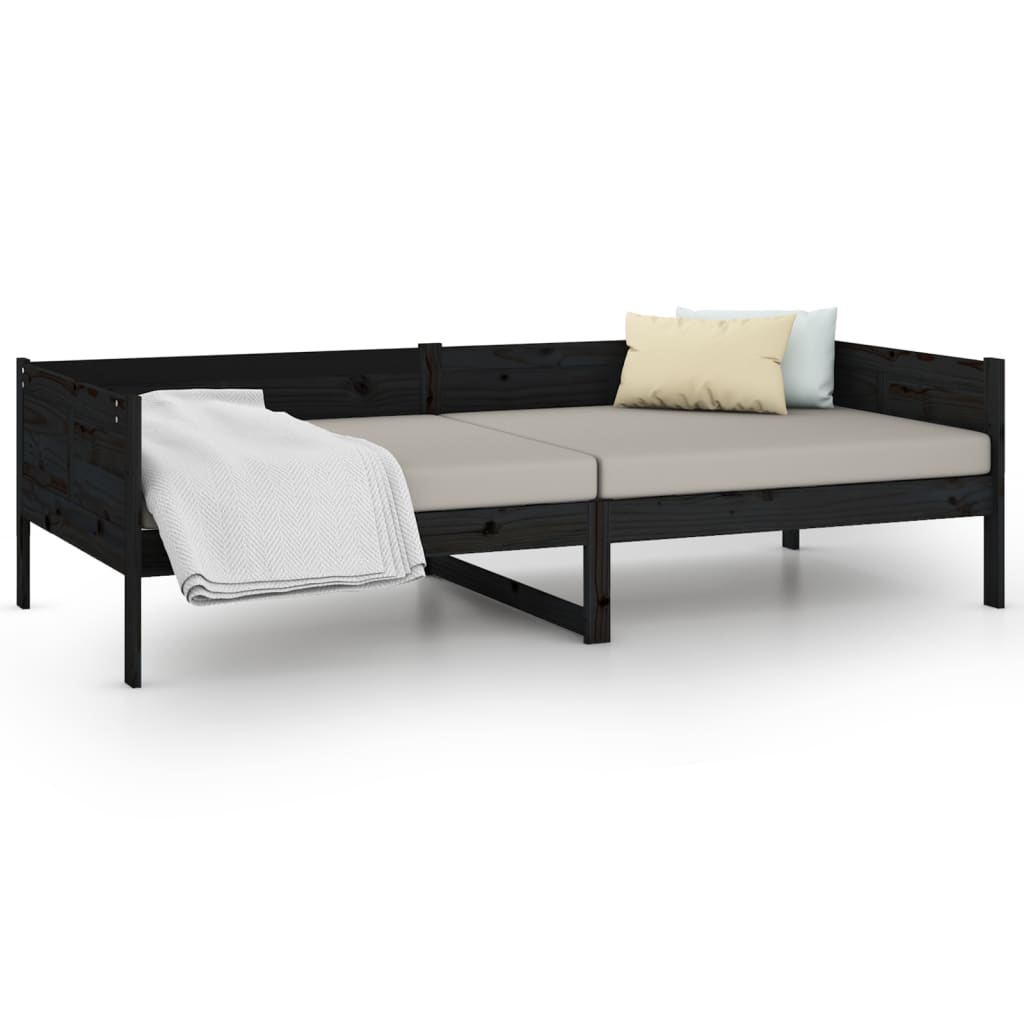 Sohvasänky musta täysi mänty 90x200 cm - Sisustajankoti.fi