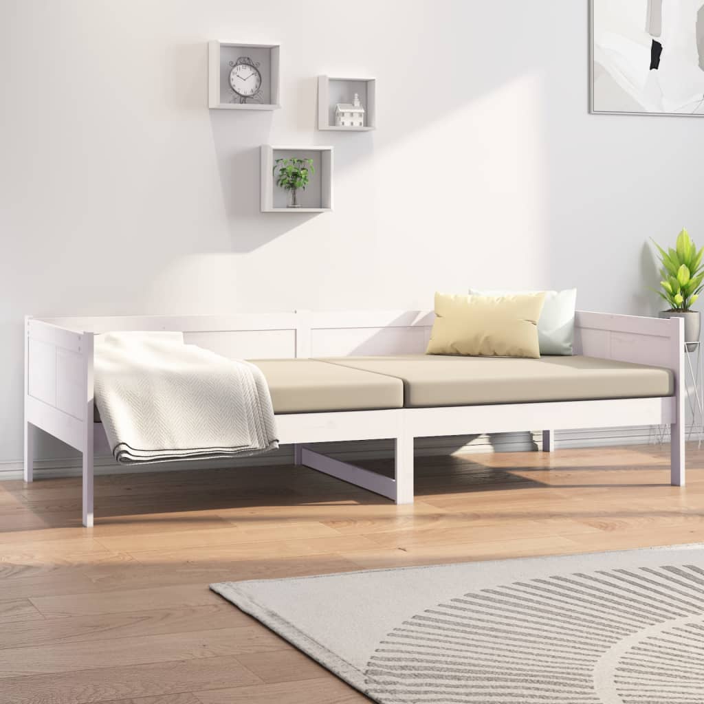 Sohvasänky valkoinen täysi mänty 80x200 cm - Sisustajankoti.fi