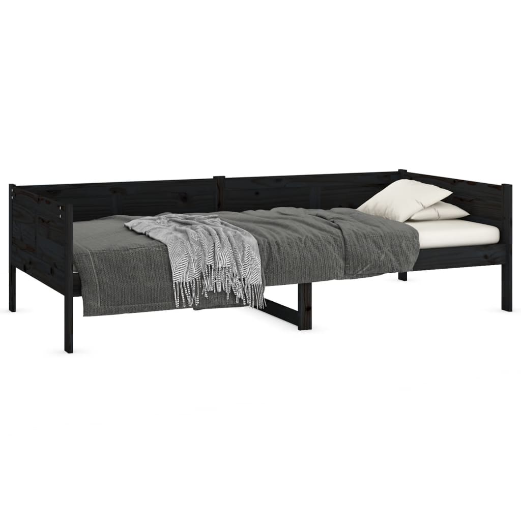 Sohvasänky musta täysi mänty 80x200 cm - Sisustajankoti.fi