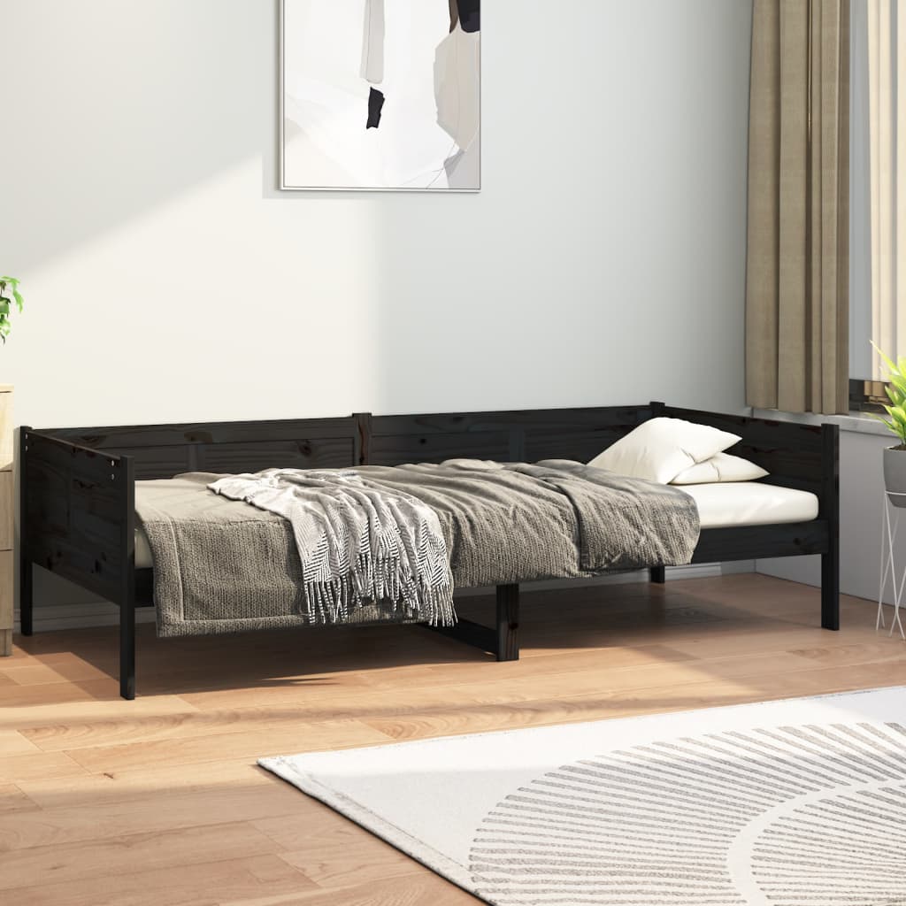 Sohvasänky musta täysi mänty 80x200 cm - Sisustajankoti.fi