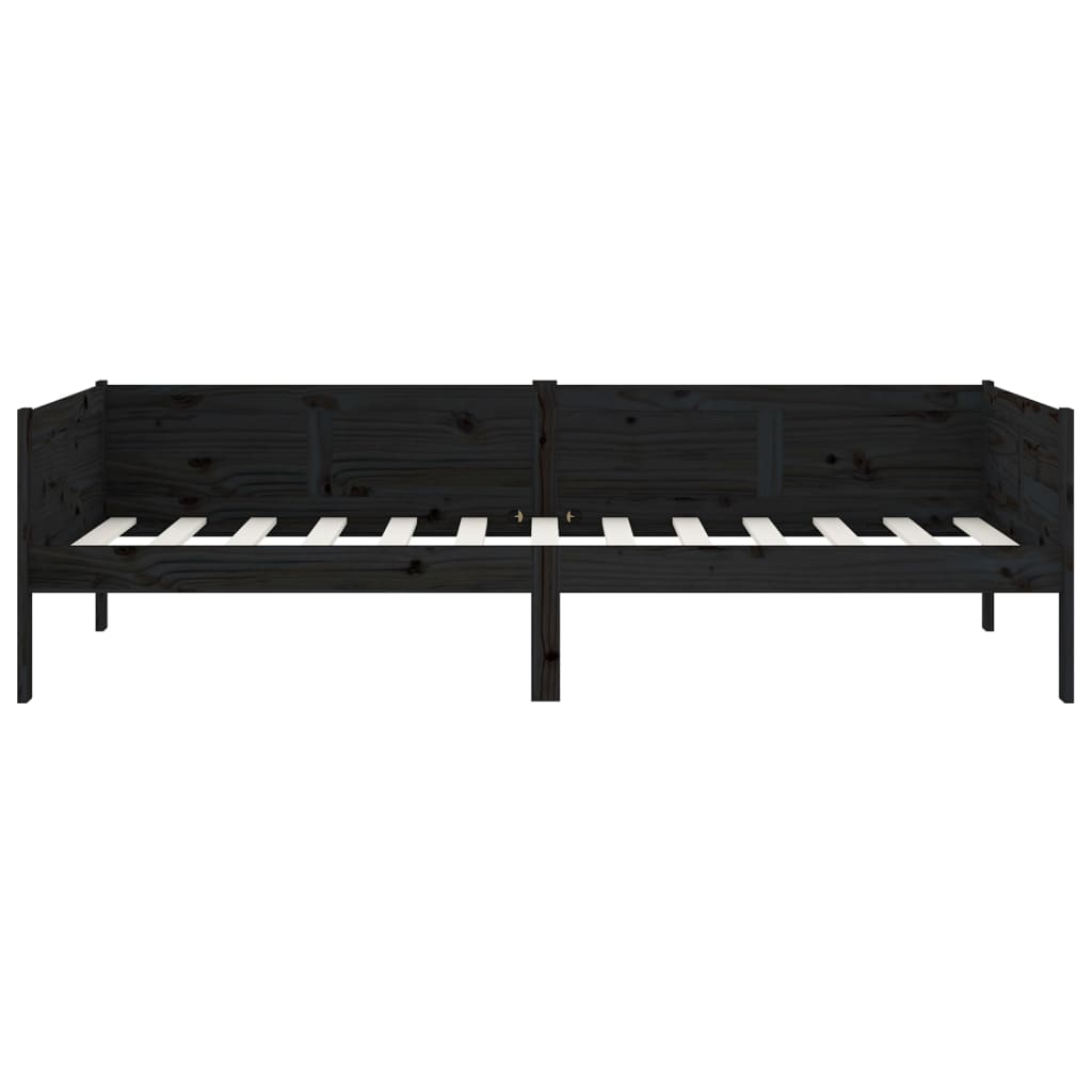 Sohvasänky musta täysi mänty 90x190 cm - Sisustajankoti.fi