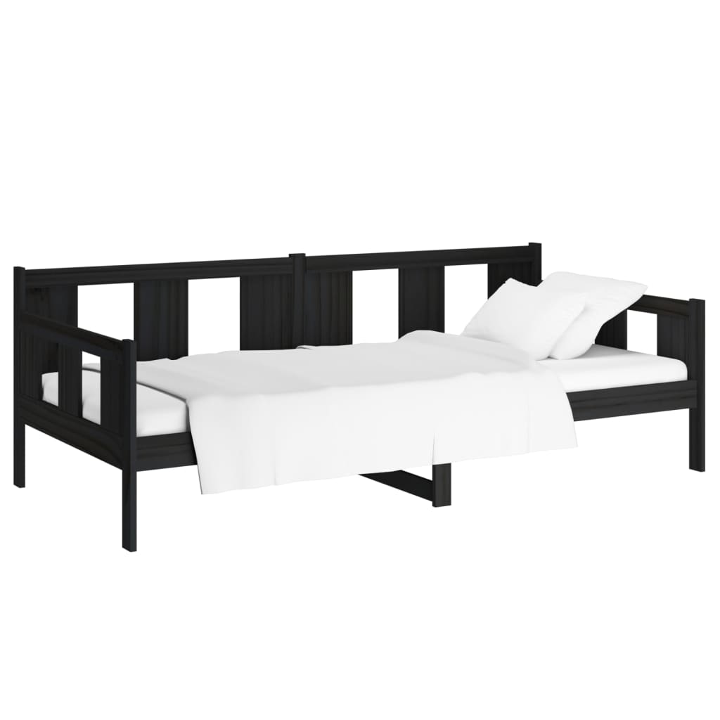 Sohvasänky musta täysi mänty 90x200 cm - Sisustajankoti.fi