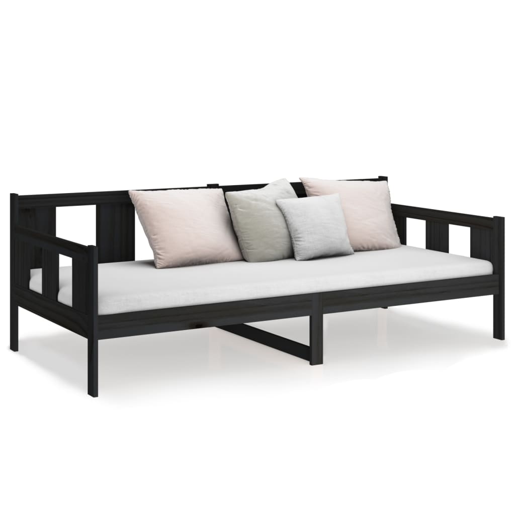 Sohvasänky musta täysi mänty 90x200 cm - Sisustajankoti.fi