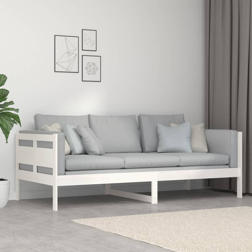 Sohvasänky valkoinen täysi mänty 90x200 cm - Sisustajankoti.fi