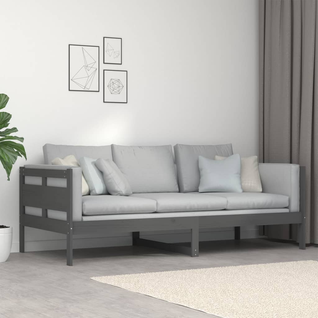 Sohvasänky harmaa täysi mänty 90x200 cm - Sisustajankoti.fi