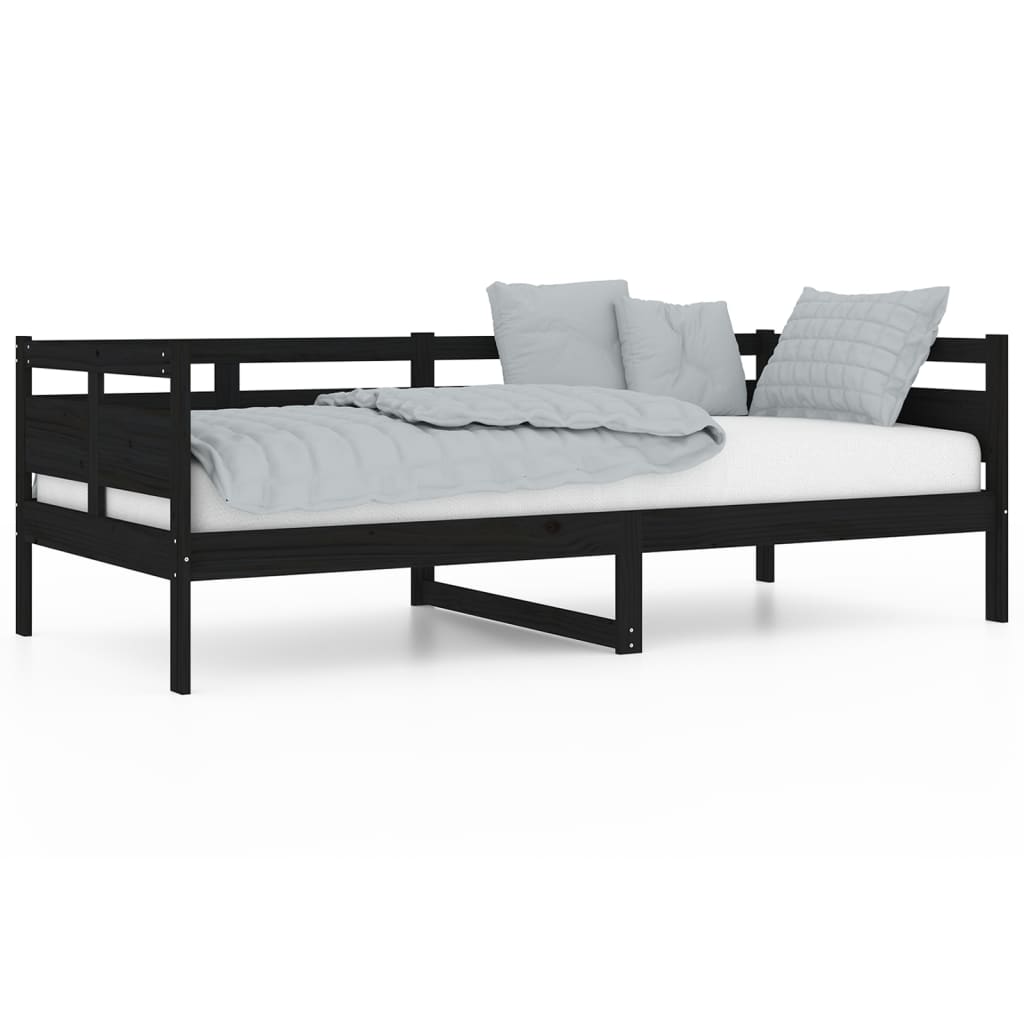 Sohvasänky musta täysi mänty 90x200 cm - Sisustajankoti.fi