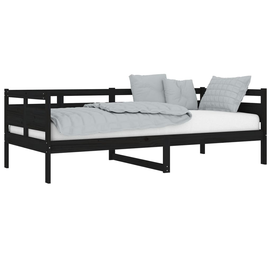 Sohvasänky musta täysi mänty 90x200 cm - Sisustajankoti.fi