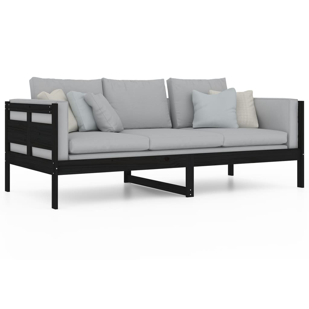 Sohvasänky musta täysi mänty 90x200 cm - Sisustajankoti.fi