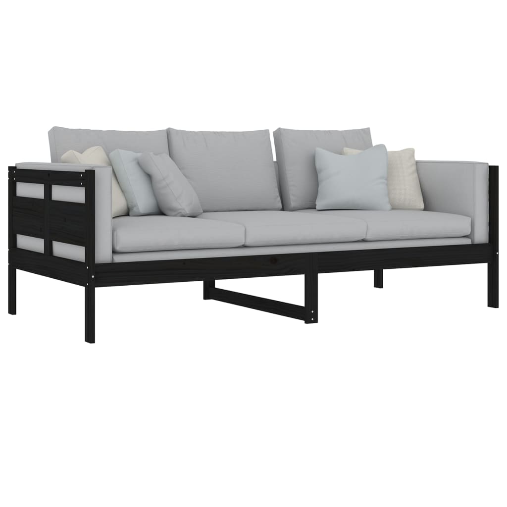 Sohvasänky musta täysi mänty 90x200 cm - Sisustajankoti.fi