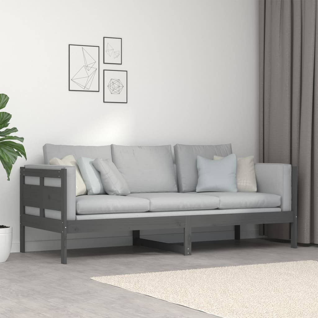 Sohvasänky harmaa täysi mänty 80x200 cm - Sisustajankoti.fi