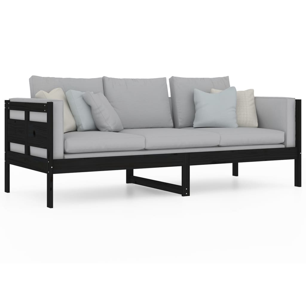 Sohvasänky musta täysi mänty 80x200 cm - Sisustajankoti.fi