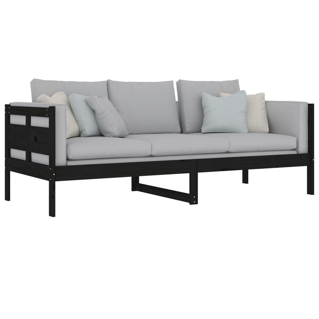 Sohvasänky musta täysi mänty 80x200 cm - Sisustajankoti.fi