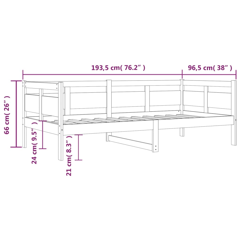 Sohvasänky harmaa täysi mänty 90x190 cm - Sisustajankoti.fi