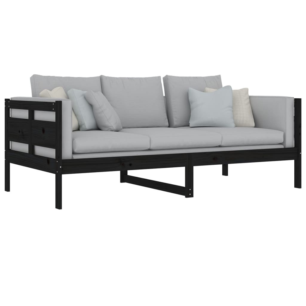 Sohvasänky musta täysi mänty 90x190 cm - Sisustajankoti.fi