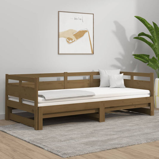 Sohvasänky ulosvedettävä hunajanrusk. täysi mänty 2x(80x200) cm - Sisustajankoti.fi