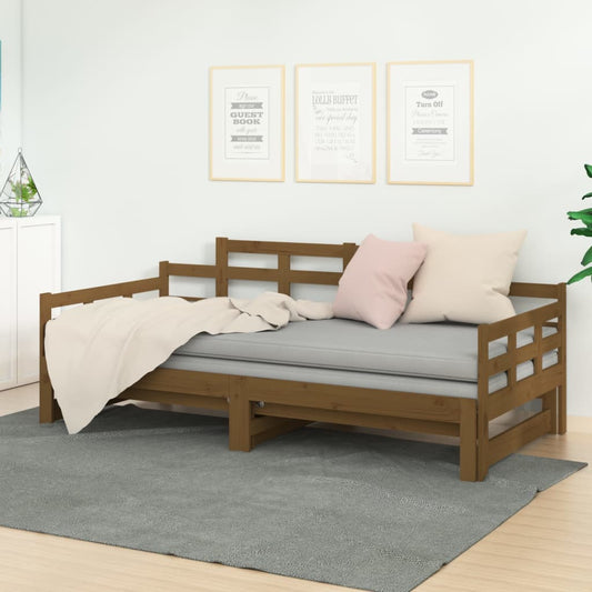 Päivävuode ulosvedettävä hunajanrusk. täysi mänty 2x(80x200) cm - Sisustajankoti.fi