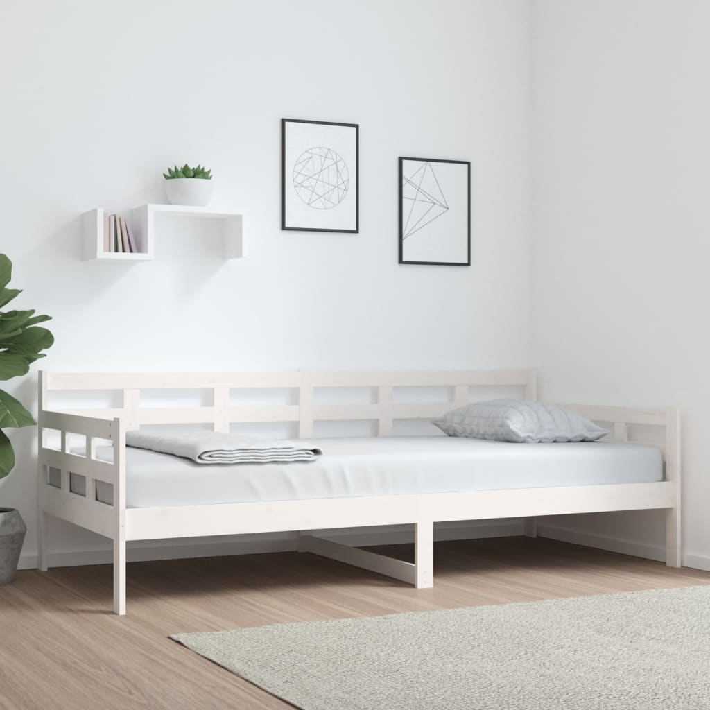 Sohvasänky valkoinen täysi mänty 90x200 cm - Sisustajankoti.fi