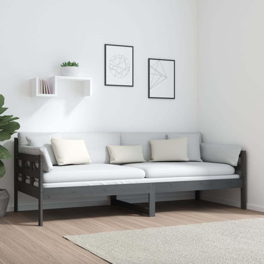 Sohvasänky harmaa täysi mänty 80x200 cm - Sisustajankoti.fi