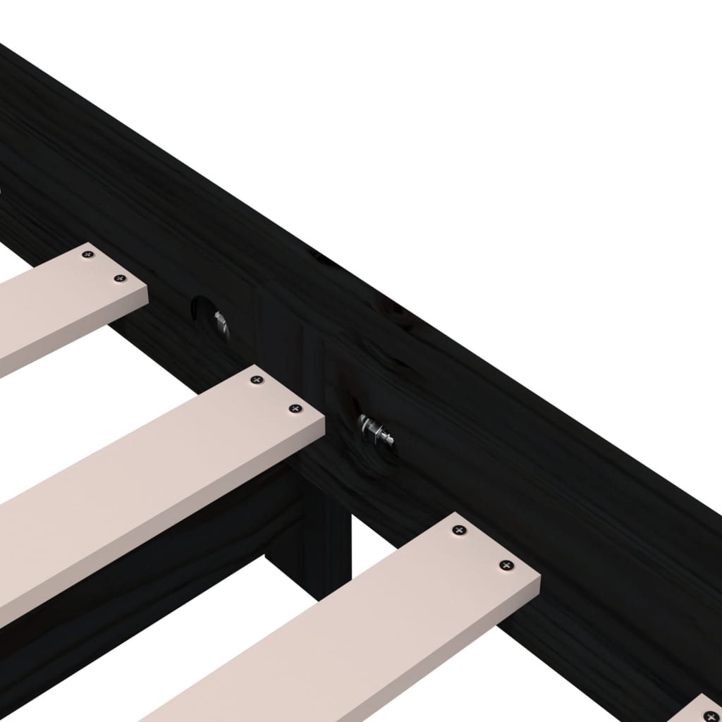 Pinottava sänky musta 100x200 cm täysi mänty - Sisustajankoti.fi