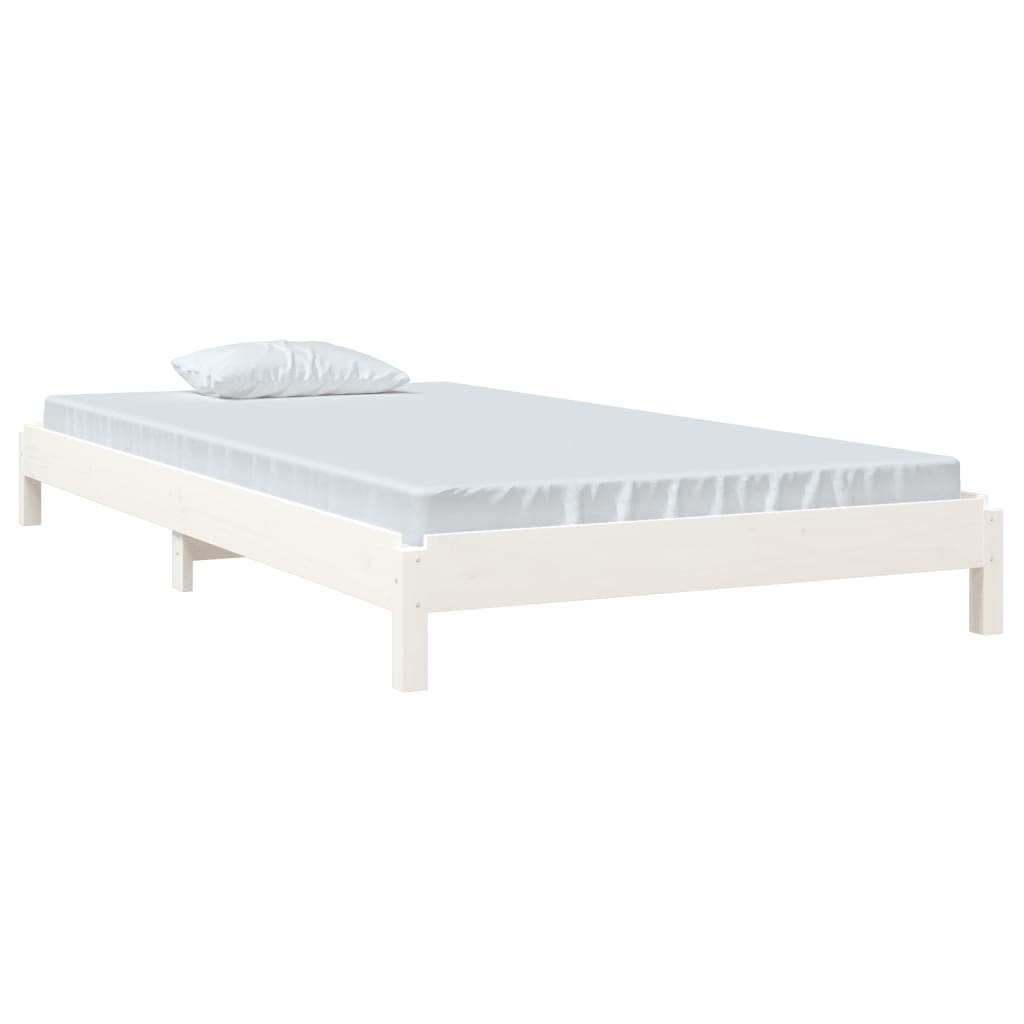 Pinottava sänky valkoinen 90x200 cm täysi mänty - Sisustajankoti.fi