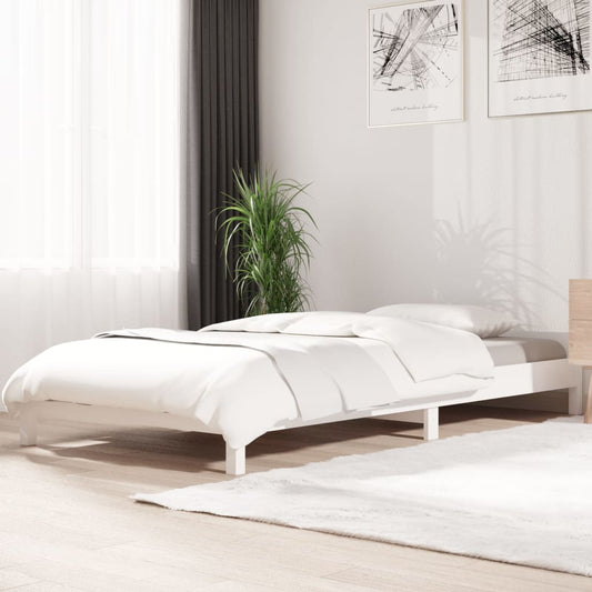 Pinottava sänky valkoinen 90x190 cm täysi mänty - Sisustajankoti.fi