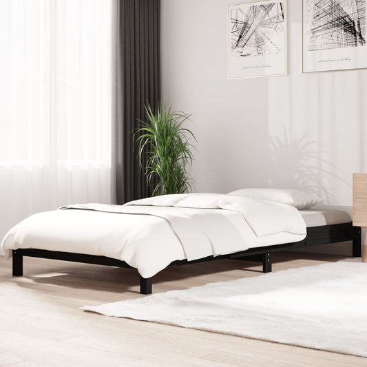 Pinottava sänky musta 90x190 cm täysi mänty - Sisustajankoti.fi