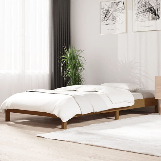 Pinottava sänky hunajanruskea 75x190 cm täysi mänty - Sisustajankoti.fi