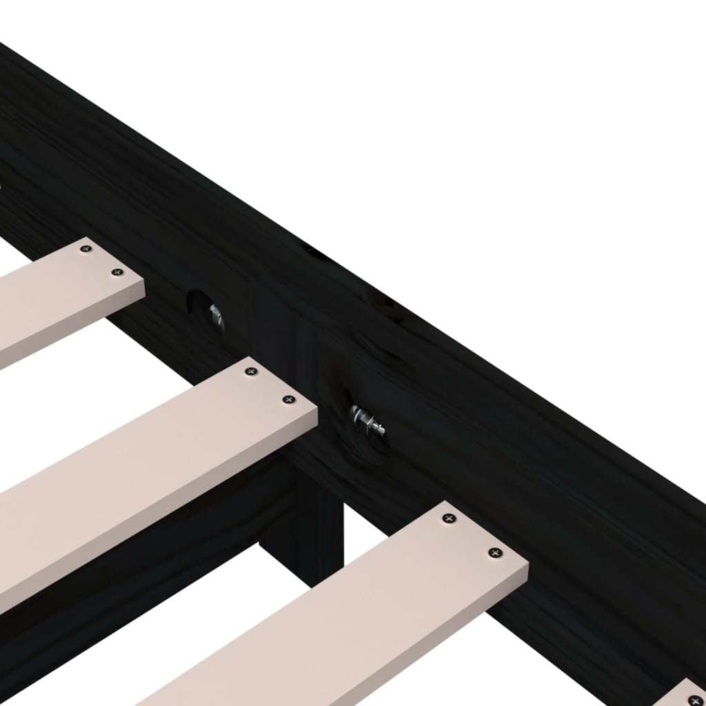 Pinottava sänky musta 75x190 cm täysi mänty - Sisustajankoti.fi