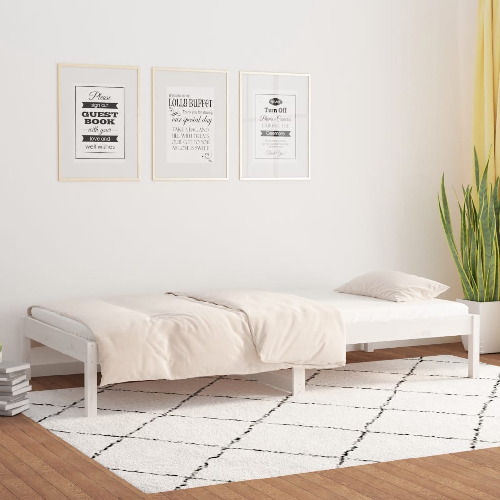 Sohvasänky valkoinen 90x200 cm täysi mänty - Sisustajankoti.fi