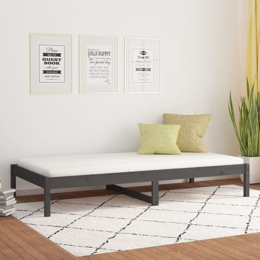 Sohvasänky harmaa 90x200 cm täysi mänty - Sisustajankoti.fi
