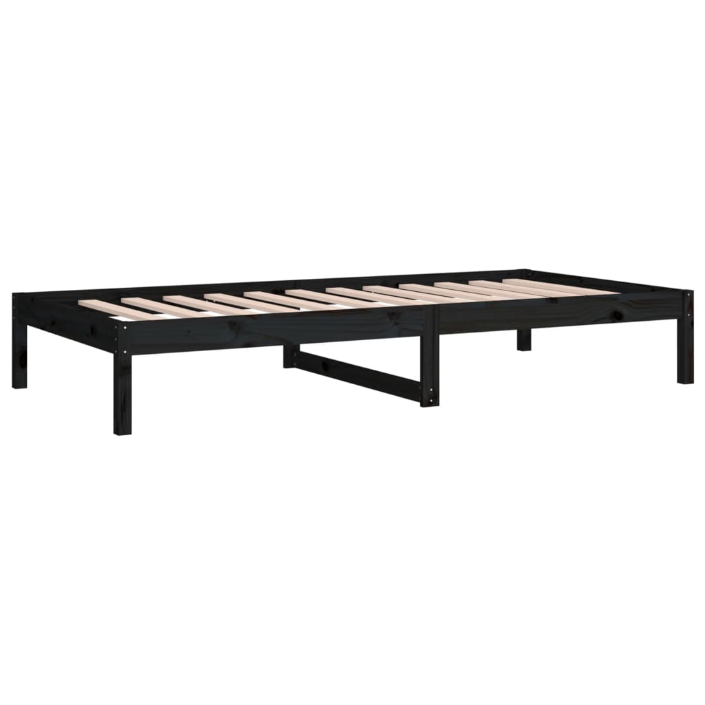 Sohvasänky musta 90x200 cm täysi mänty - Sisustajankoti.fi