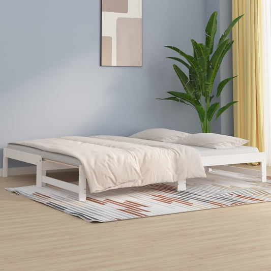 Sohvasänky ulosvedettävä valkoinen 2x (80x200) cm täysi mänty - Sisustajankoti.fi