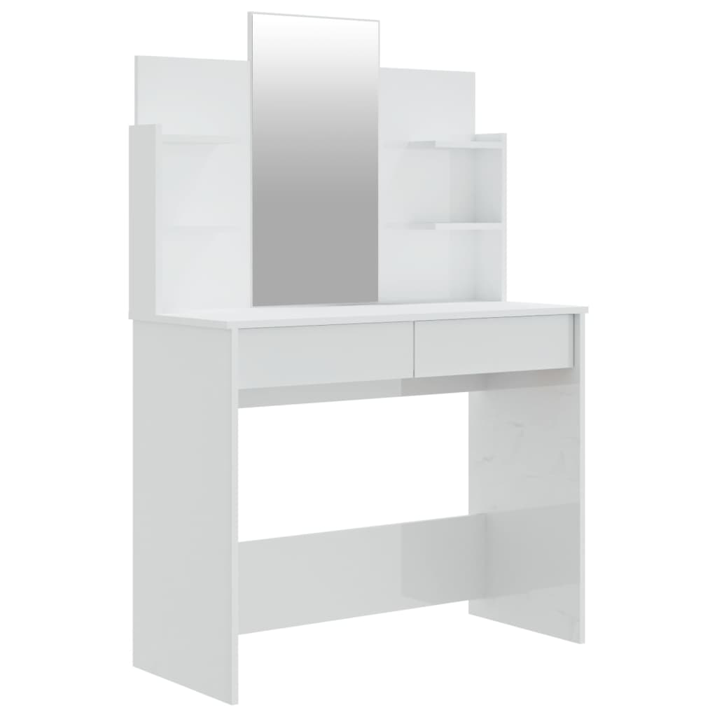 Peilipöytä korkeakiilto valkoinen 96x40x142 cm - Sisustajankoti.fi