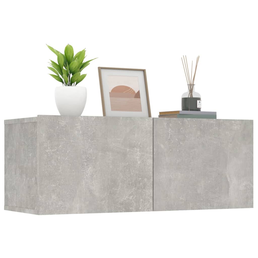 TV-tasot 2 kpl betoninharmaa 80x30x30 cm tekninen puu - Sisustajankoti.fi