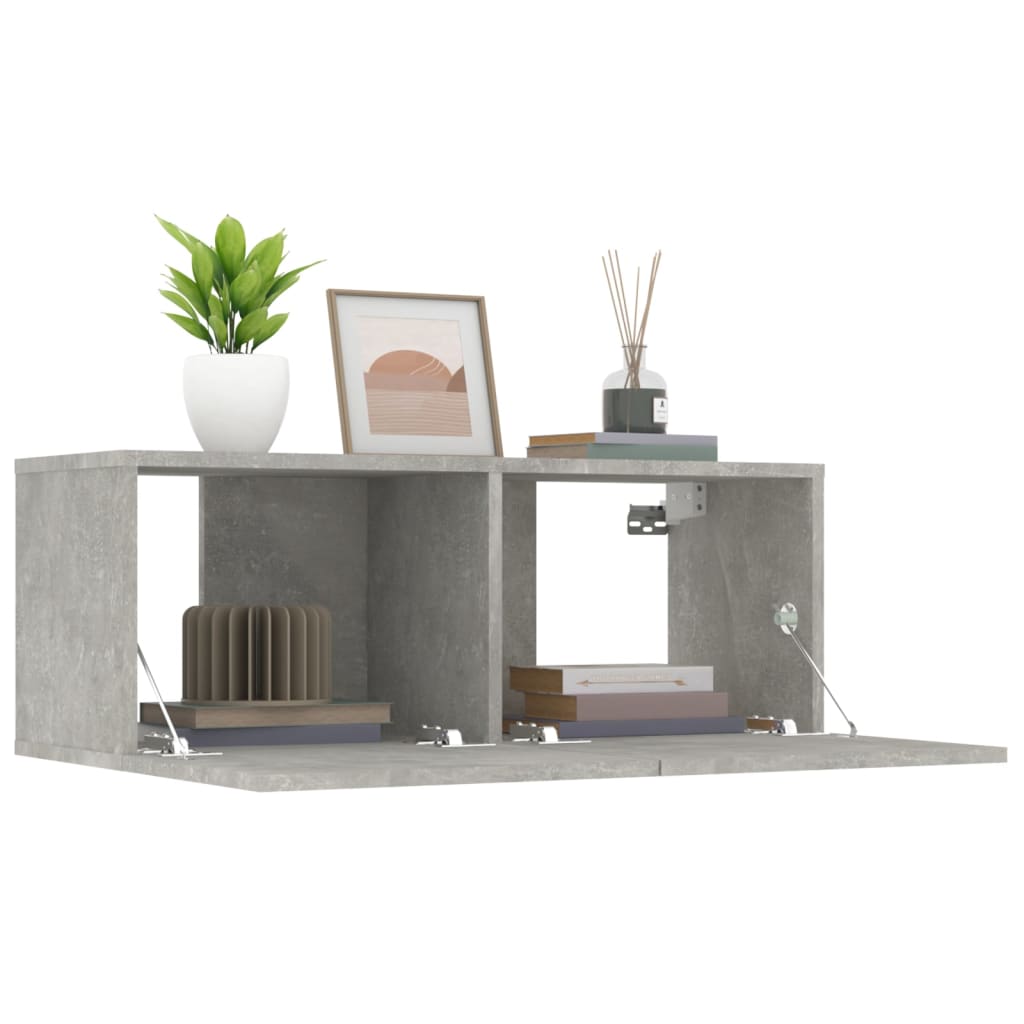 TV-tasot 2 kpl betoninharmaa 80x30x30 cm tekninen puu - Sisustajankoti.fi