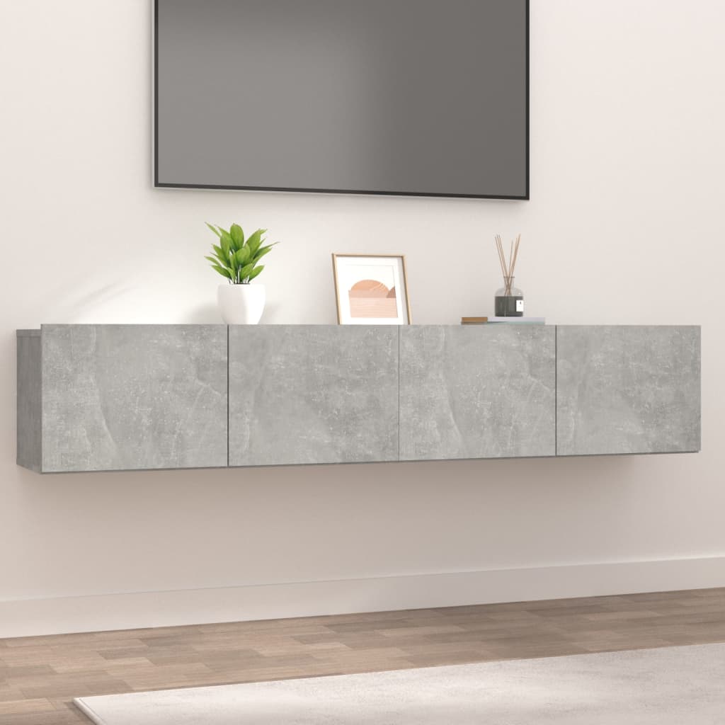 TV-tasot 2 kpl betoninharmaa 80x30x30 cm tekninen puu - Sisustajankoti.fi