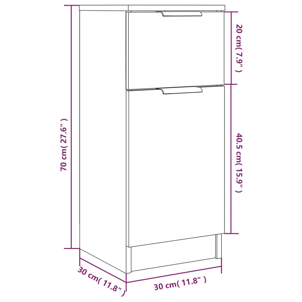 Senkit 2 kpl valkoinen 30x30x70 cm tekninen puu - Sisustajankoti.fi