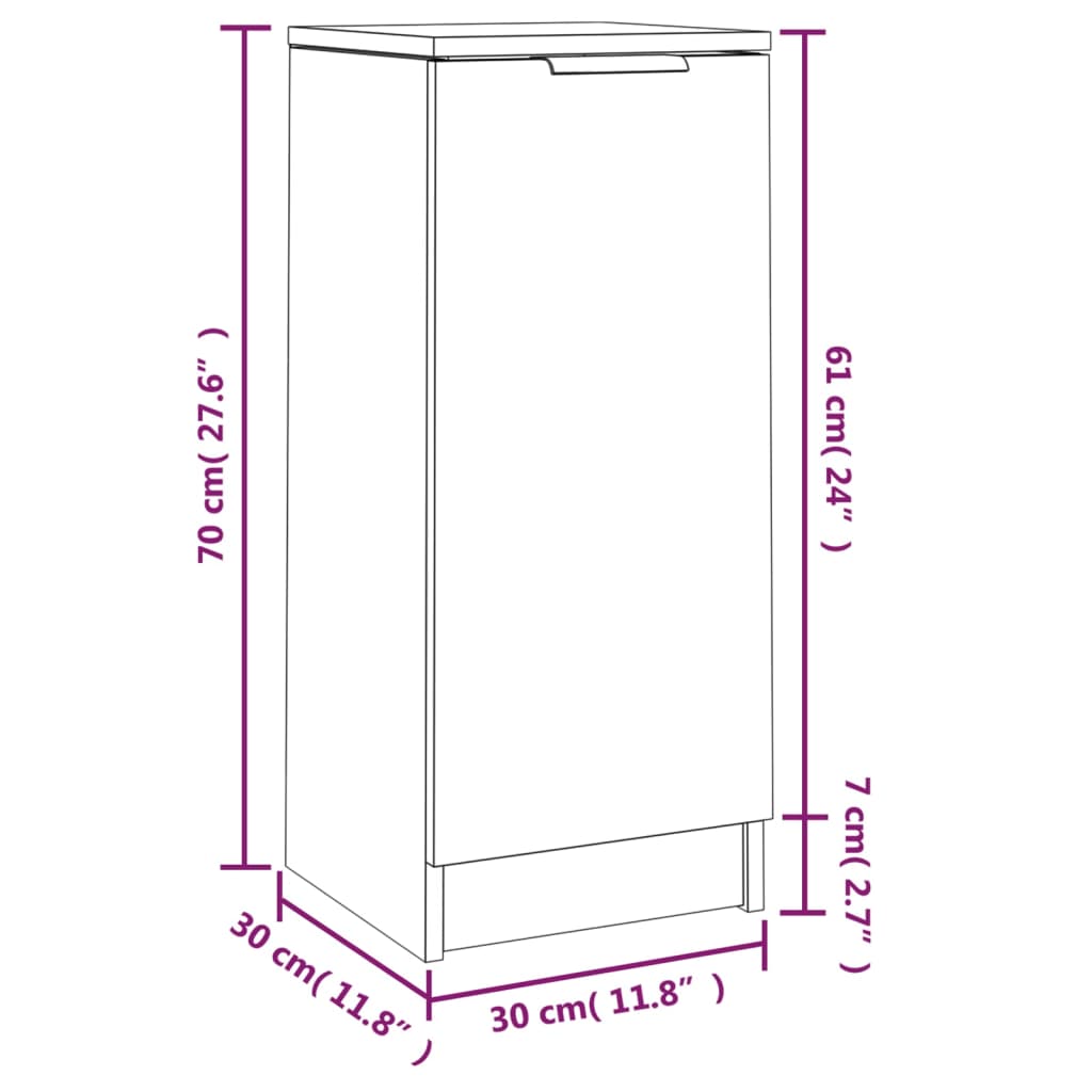 Senkit 2 kpl valkoinen 30x30x70 cm tekninen puu - Sisustajankoti.fi