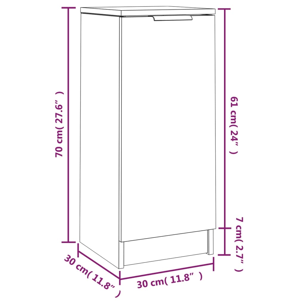 Senkit 2 kpl Sonoma-tammi 30x30x70 cm tekninen puu - Sisustajankoti.fi