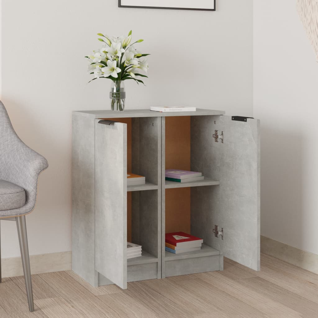 Senkit 2 kpl betoninharmaa 30x30x70 cm tekninen puu - Sisustajankoti.fi